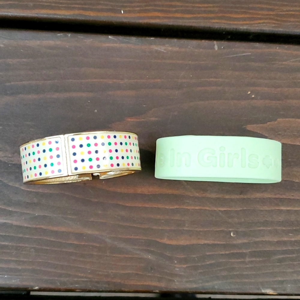 Girl Scout Silicone Band Bracelet & Charming Charlie Bracelet Set